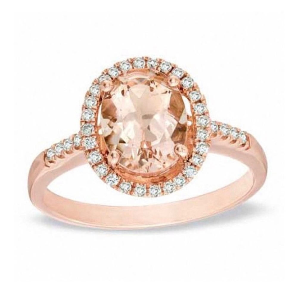 Morganite and Diamond 10kt rose gold ring from Zales